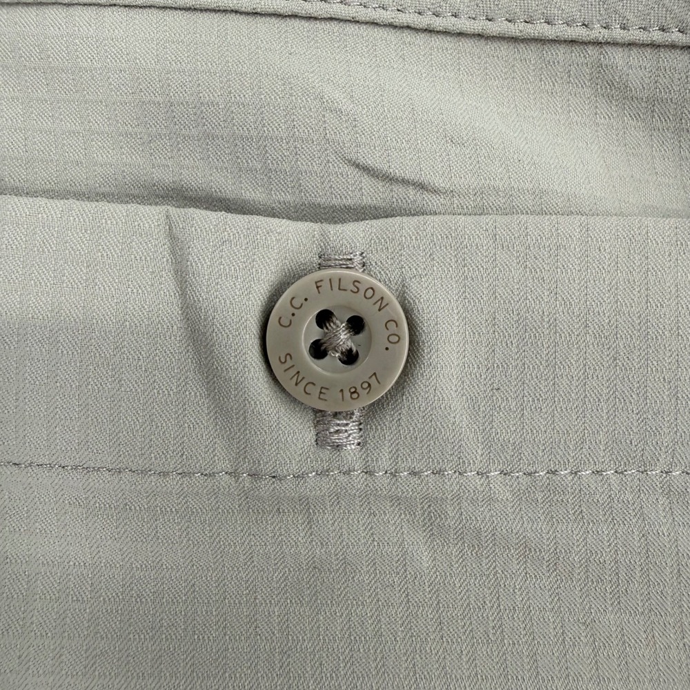 Filson Ultra-Light Shirt Mens Medium Sandbar Tan Ripstop Long Sleeve Polo NEW - Picture 7 of 15